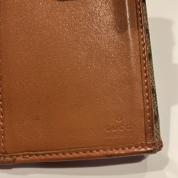 Gucci GG Double Sided Long Wallet with Burgundy & Beige Stripes - Pre-Loved - Picture 10 of 12